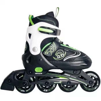Inline-skates Muuwmi 682 verstelbare maat 33-36 groen/zwart met beschermingsset