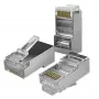 RJ45 modulaire stekker QOLTEC 54556 CAT6 FTP, zilver, 18×22×11 mm, 100-pack