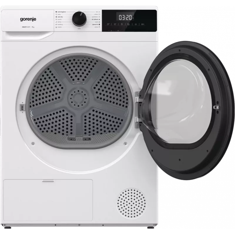 Gorenje wasdroger | D2HNE7E | energie-efficiëntieklasse E | frontlader | 7 kg | warmtepomp | LED | diepte 51 cm | wit