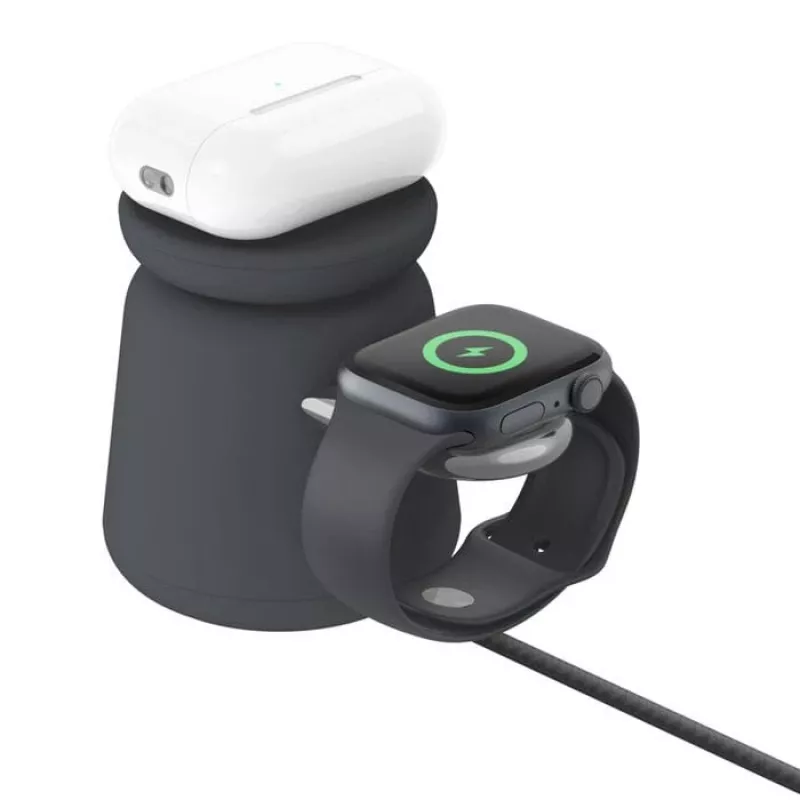 Draadloze oplader Belkin WIZ027VFH36 2‑in‑1 magnetisch Qi2 15W voor iPhone en Apple Watch