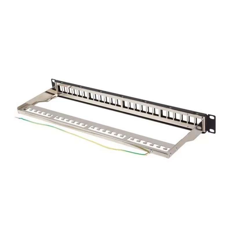 Patchpanel leeg 24 poorten 1U 19 inch FTP voor keystone-modules zwart