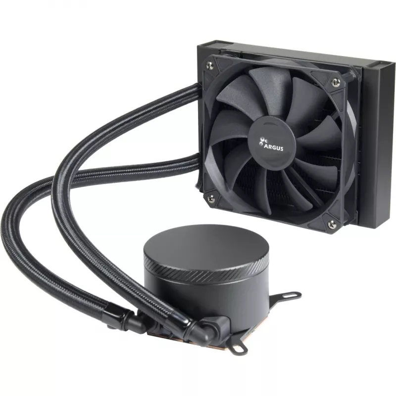 All-in-one waterkoeling INTER-TECH Argus Iceman B-120, 120mm ventilator, hydraulisch lager, zwart