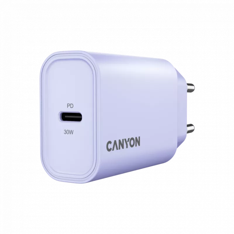Wandlader CANYON OnCharge 30CL, 30W USB-C PD, 1x PD-uitgang, EU-stekker, paars