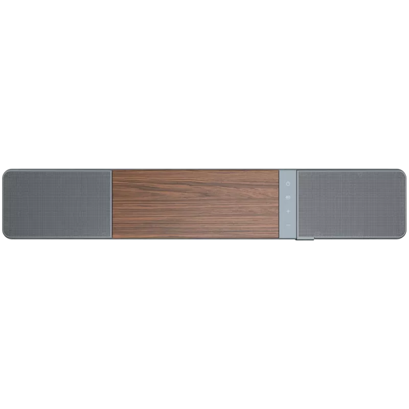 Soundbar KLIPSCH Flexus CORE 100 — 2.1 kanalen, 100 W, ingebouwde subwoofer, grijs/walnoot