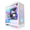 PC-behuizing NZXT H7 Flow RGB Midi Tower wit — gehard glas, EATX, voor 3×120mm, USB-C
