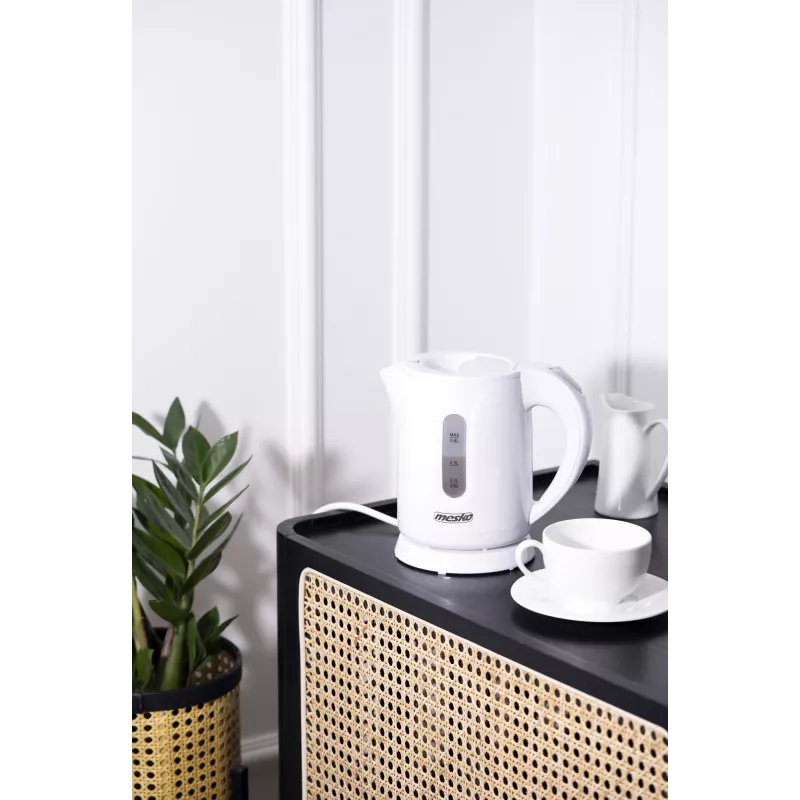 Mesko waterkoker | MS 1376 | Elektrisch | 850 W | 0,8 L | Kunststof | 360°-draaivoet | Wit