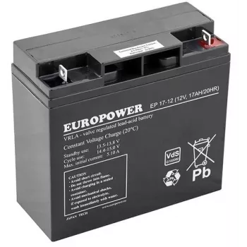 Verzegelde lood-zuur-AGM-batterij europower EP Series 12V 17Ah – levensduur 6–9 jaar
