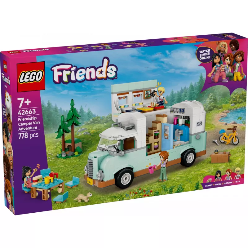 LEGO Motor Home set 42663 — LEGO Friends camper, 778 onderdelen, 3 minipoppen, vanaf 7 jaar