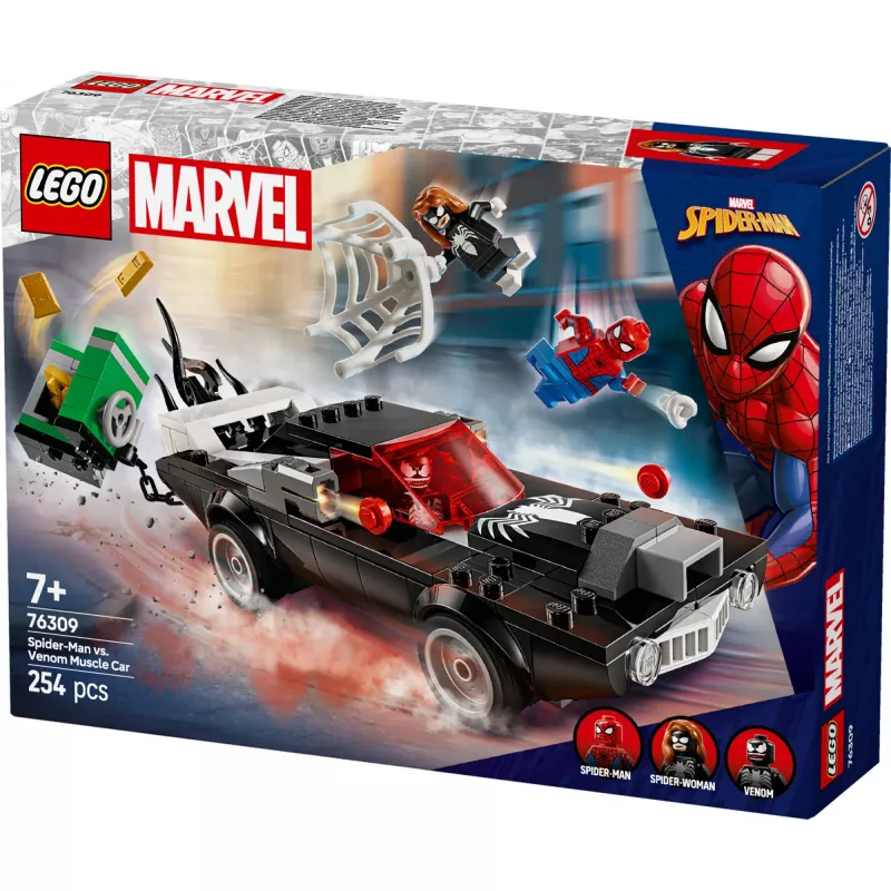 LEGO Marvel Super Heroes Spider-Man vs. Venom musclecar-bouwset 76309 — 254 onderdelen, 3 minifiguren, leeftijd 7+