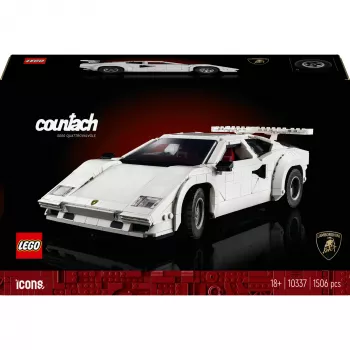 LEGO Icons bouwset Lamborghini Countach 5000 Quattrovalvole 10337 — tentoonstellingsmodel, 1.506 onderdelen, 340×90×160 mm