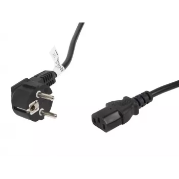 Netkabel LANBERG CA-C13C-11CC-0050-BK – 5 m, C13-koppeling naar CEE7/7, haaks C13