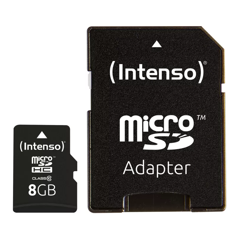 Micro SDHC-geheugen 8GB C10/W/ADAPTER 3413460 INTENSO