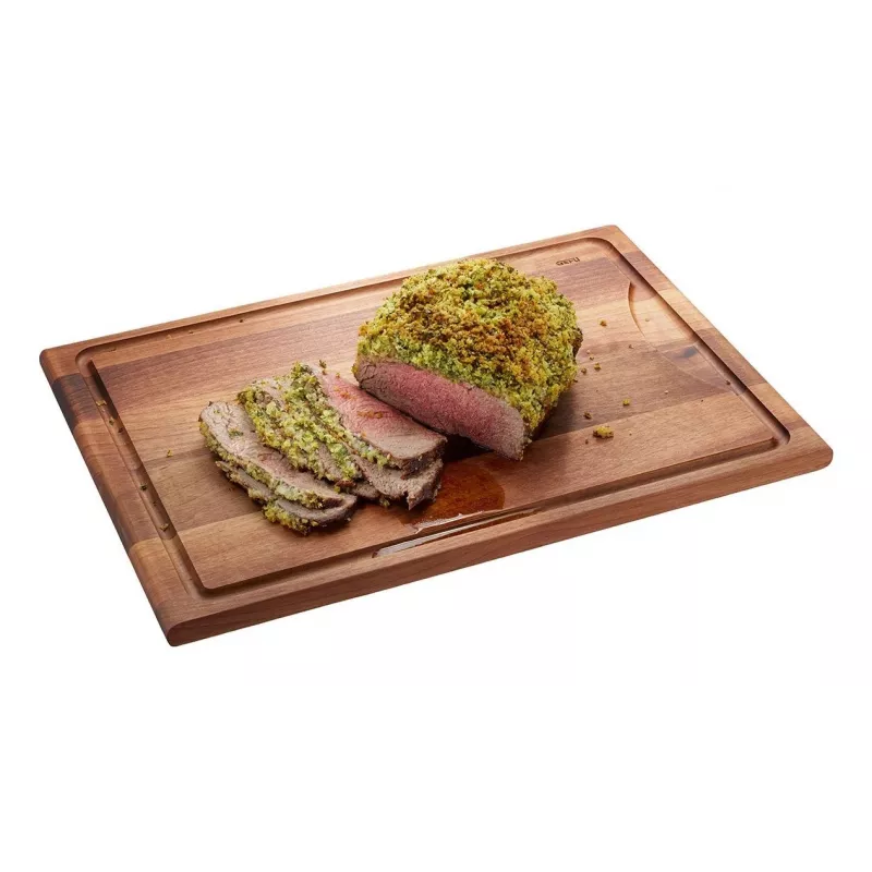 Gefu ENNO snijplank groot met sapgroef, walnoot hout