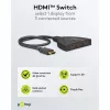 HDMI-omschakelbox 3 naar 1 (4K @ 60Hz), HDMI-switch (zwart, 55cm kabel)
