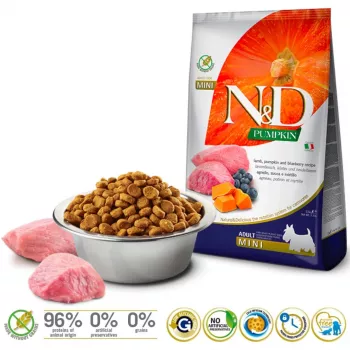 FARMINA N&D Pumpkin Lamb & Blueberry Adult Mini - droogvoer voor honden - 2,5 kg