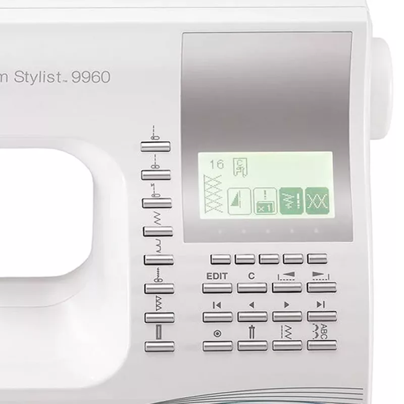 Naaaimachine SINGER Quantum Stylist 9960 — 600 stiksteken, 13 automatische knoopsgatenprogramma's, vrijarm systeem