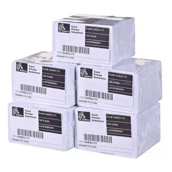Zebra Premier PVC-kaarten, 30 mil (5 pakken x 100)