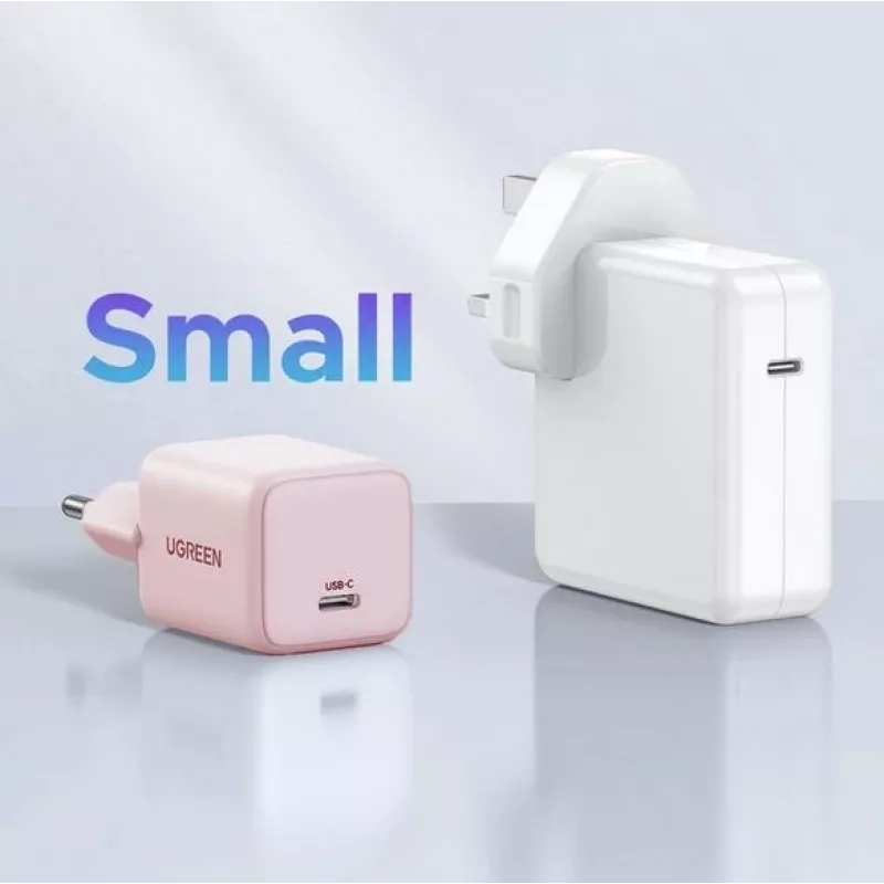 Voeding UGREEN X512 20W USB-C PD-snelladen, roze, 100–240V ingang, 1× USB-C