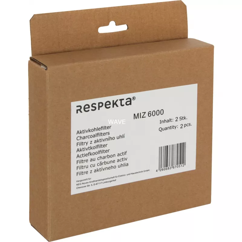 Actief koolfilter-pack voor Respekta MIZ 6000 — 2 vervangfilters