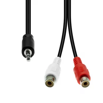 Audiokabel ProXtend 3-polig XLR (stekker) naar 2× cinch (bus) M32XRCAF-002, asymmetrisch stereo, 0,2 m