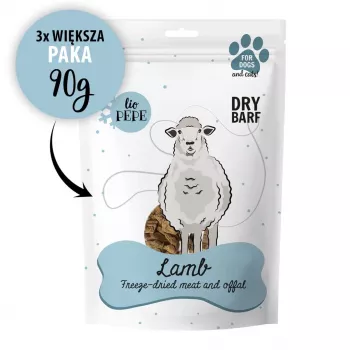 Gevriesdroogde lamssnacks voor honden PAKA ZWIERZAKA Lio Pepe Lamb XL 90 g — enkel ingrediënt XL-stukken