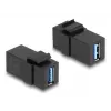 DeLOCK Keystone-module USB 3.0 A bus naar A bus zwart 1:1