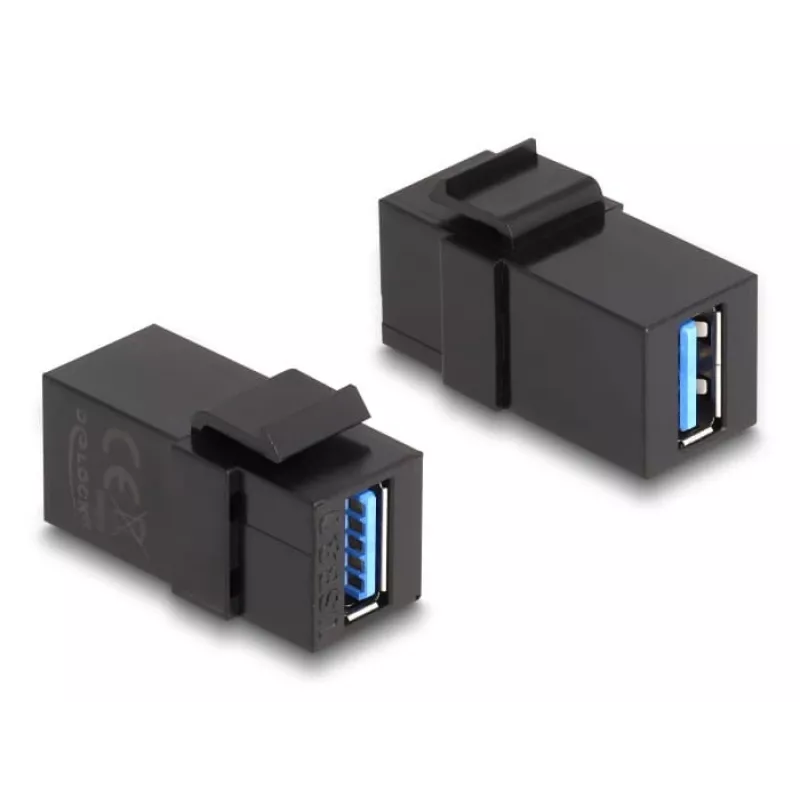 DeLOCK Keystone-module USB 3.0 A bus naar A bus zwart 1:1