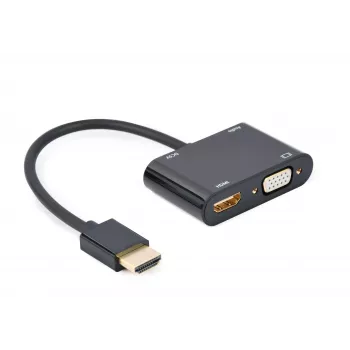 HDMI-naar-VGA-adapter GEMBIRD A-HDMIM-HDMIFVGAF-01, HDMI-stekker naar VGA-uitgang, 0,15 m, zwart