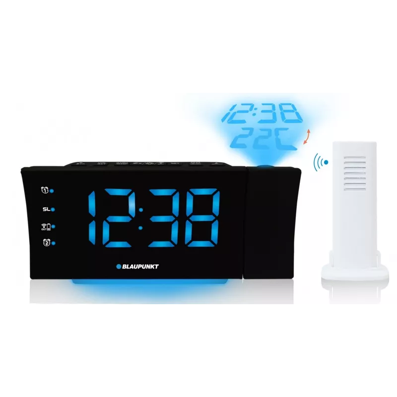 Blaupunkt CRP81USB wekkerradio met projectie en USB-oplaadpoort, zwart