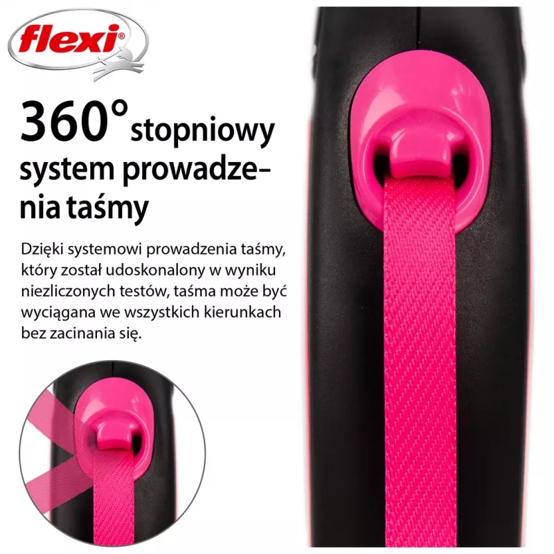 Flexi New Neon S 5 m honden-automatische riem