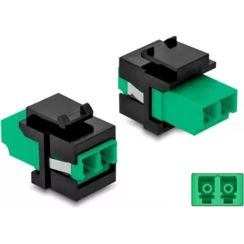 Keystone-module DELOCK 87074 platte LC-connector groen/zwart 16,5×29,2×21,9 mm