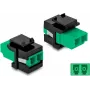 Keystone-module DELOCK 87074 platte LC-connector groen/zwart 16,5×29,2×21,9 mm