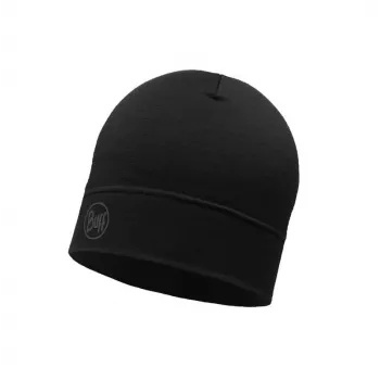 BUFF MERINO LICHTGEWICHT BEANIE SOLID zwart onesize muts standaard