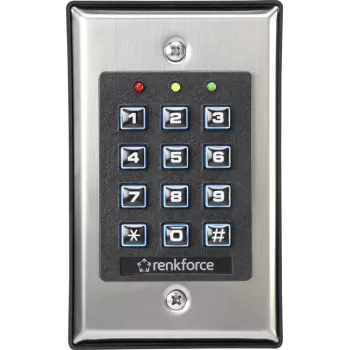 Elektronisch cijferslot Renkforce 1582597 opbouw-inbouw verlicht toetsenbord voor toegangscontrole