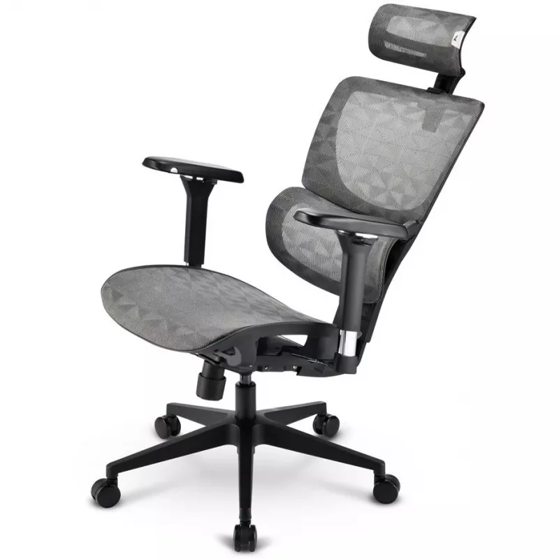 Bureaustoel Sharkoon OfficePal C40M mesh zitting mesh rugleuning, grijs, max. 150 kg