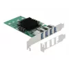DeLOCK PCI Express x4-kaart naar 4 x externe USB 3.0 quad channel - low profile formaat
