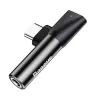 Baseus audio-adapter USB-C naar minijack 3,5 mm + USB-C (zwart)