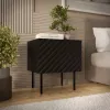 Nachtkastje Cama meble LUCCA, 2 stk., 47x40x52 cm, zwart, MDF/spaanplaat