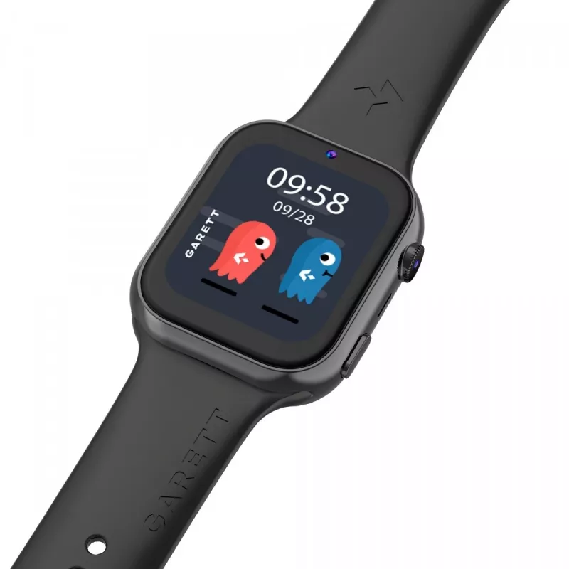 Slim kinderhorloge Garett Kids Twin 2 4G, 1,83" IPS, GPS, zwart