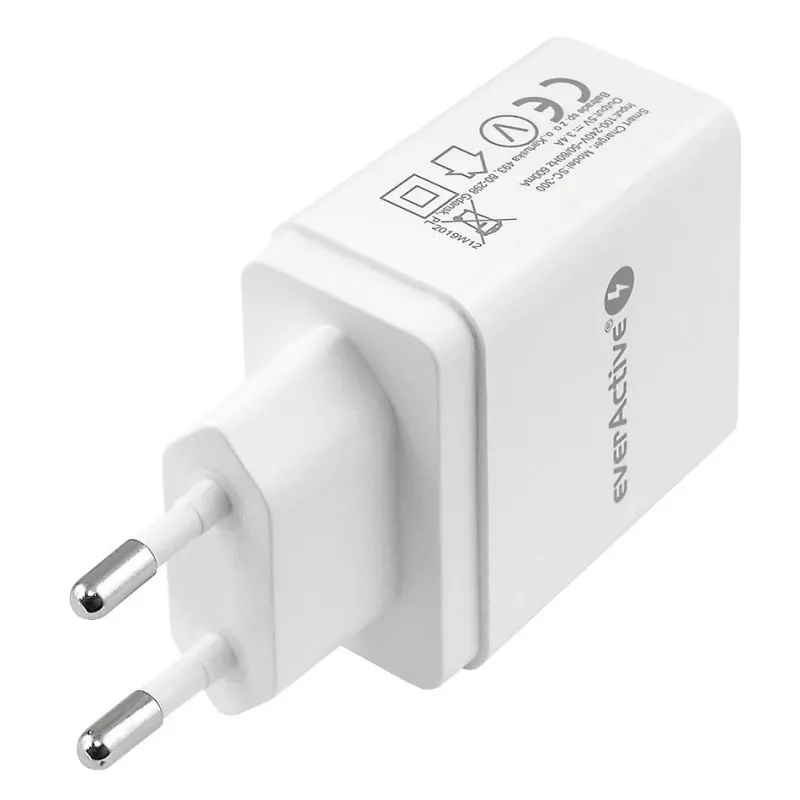 everActive SC-300 telefoonlader 3x USB 3,4A, wit