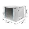 Rackkast QOLTEC 19 inch 9U 600x500x600 wand- of vloermontage serverbehuizing