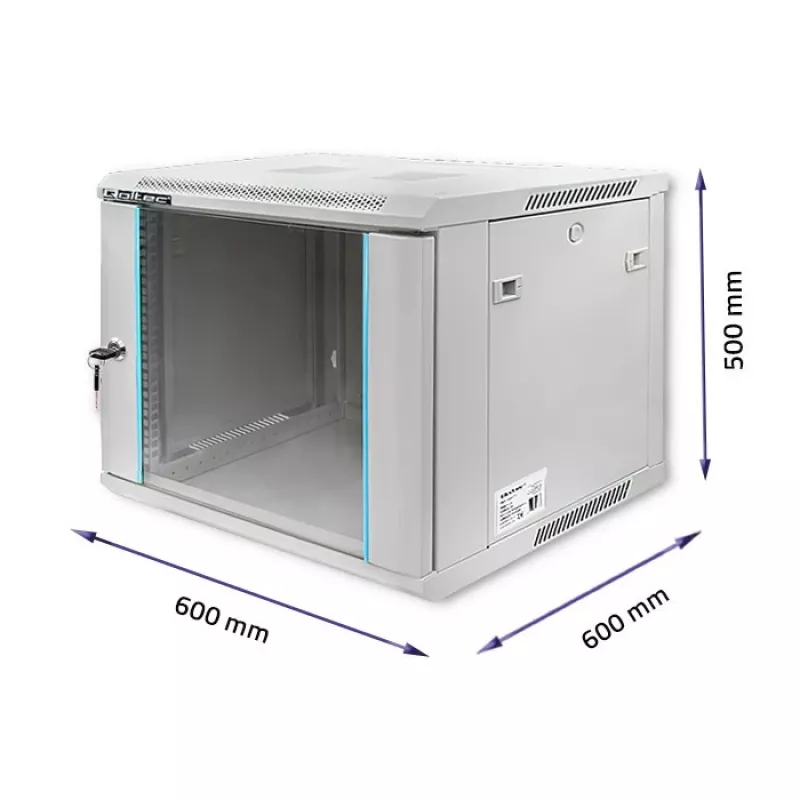 Rackkast QOLTEC 19 inch 9U 600x500x600 wand- of vloermontage serverbehuizing