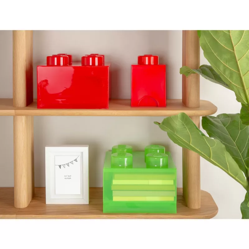 LEGO Storage Brick 4 opbergbox met deksel, transparant rood