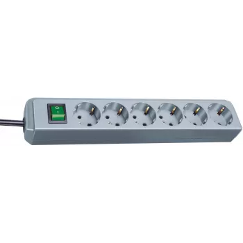 Brennenstuhl Eco-Line 6-voudige stekkerdoos (zilver) (1159540015)