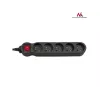 Verlengsnoer MACLEAN MCE185 — 5 m kabel, 5 stopcontacten type F, binnen, zwart