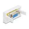 Wandgemonteerde VGA-aansluitdoos DELOCK 81556, bus-naar-bus, wit, ABS, 45×22,5×17,4 mm