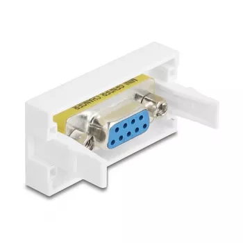 Wandgemonteerde VGA-aansluitdoos DELOCK 81556, bus-naar-bus, wit, ABS, 45×22,5×17,4 mm