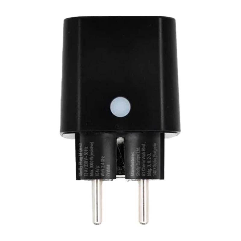 Shelly Plug PM Gen3 Matter 13A slim stopcontact, zwart