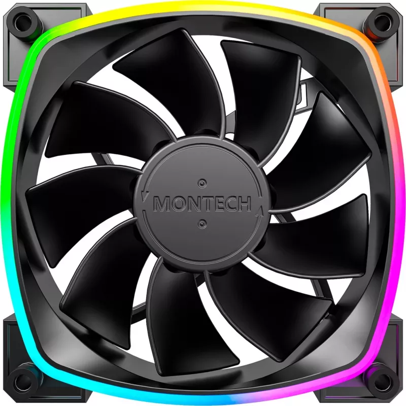 ventilator Montech RX120 PWM 12 cm zwart 720–1760 RPM Rifle Bearing