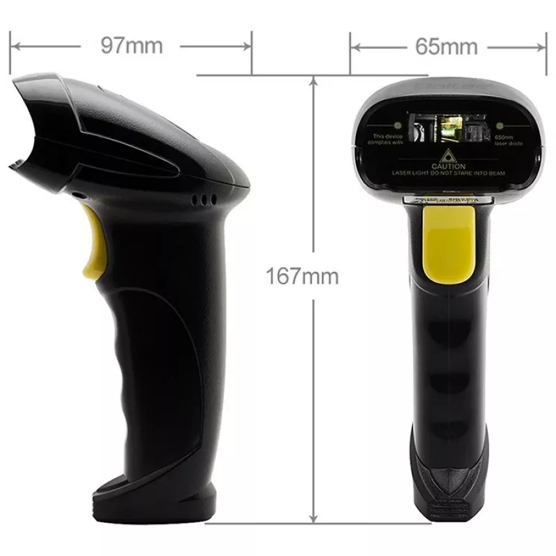 Qoltec 1D laser barcodelezer | USB | zwart